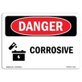 Signmission Safety Sign, OSHA Danger, 7" Height, 10" Width, Corrosive, Landscape, D-L-1103 OS-DS-D-710-L-1103